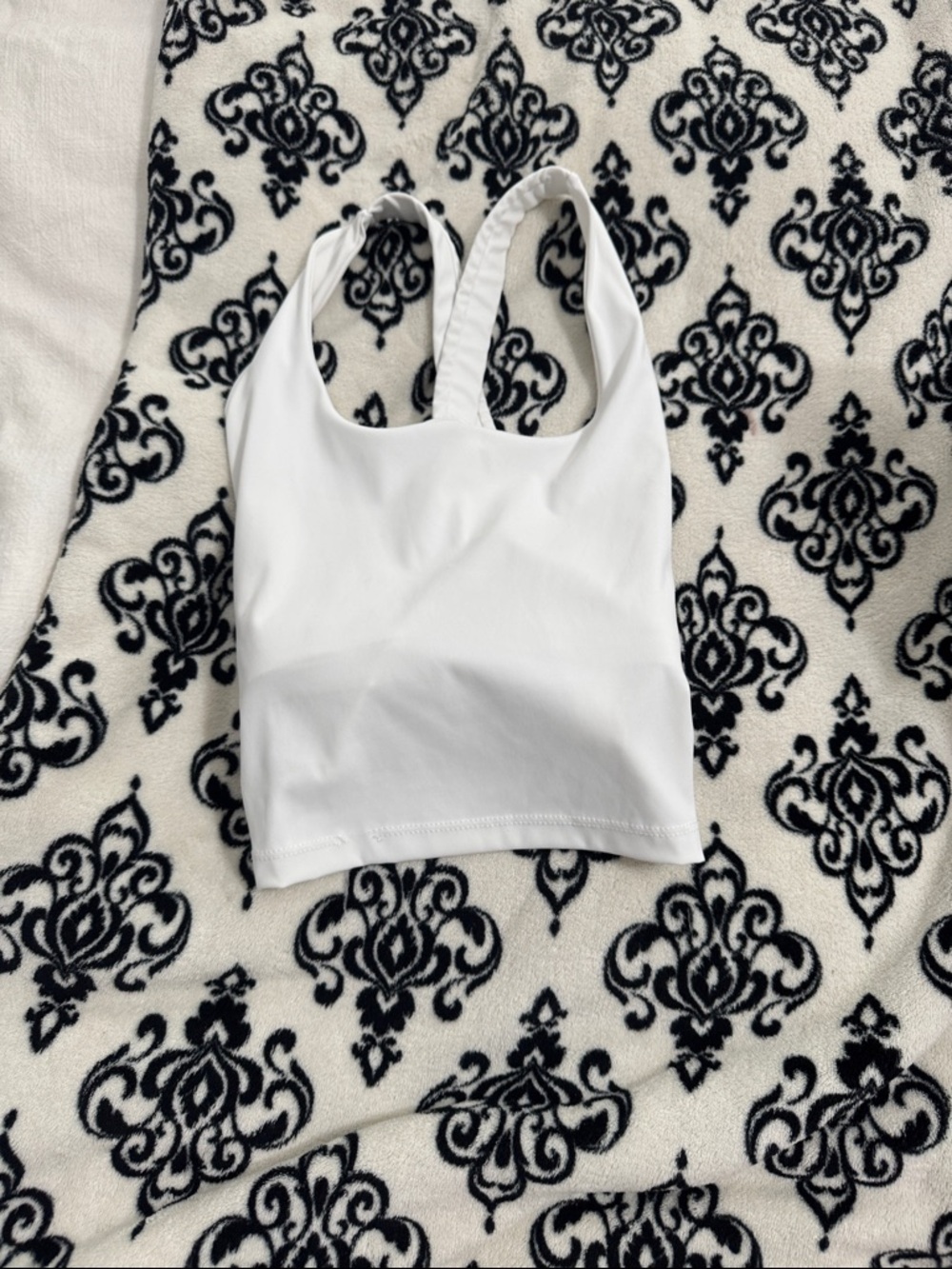 Women’s White Racerback Cropped Tank Top
